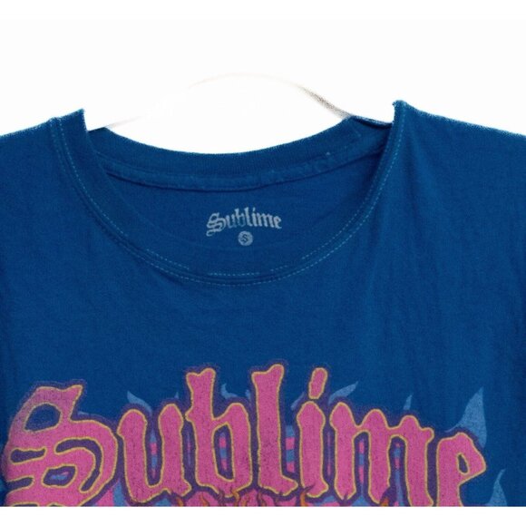 Sublime Mens Blue Cotton T Shirt Graphic Tee Long Beach CA Casual Short Sleeve S - Picture 7 of 8